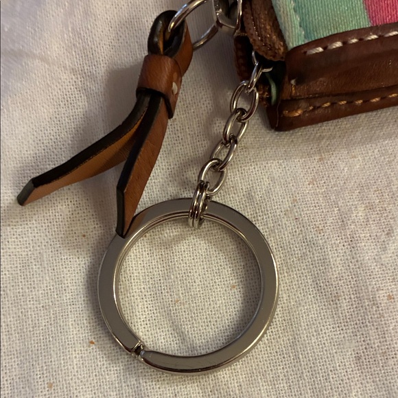 Coach Colorful Striped Keychain Wallet ID Card Holder Coin purse - Picture 10 of 12